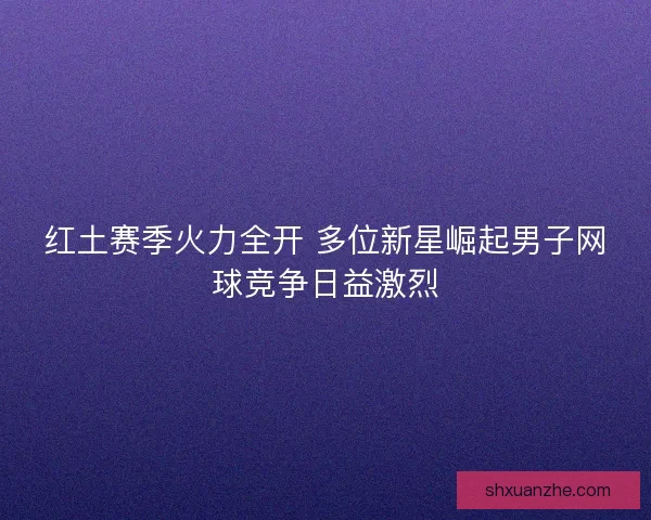 红土赛季火力全开 多位新星崛起男子网球竞争日益激烈